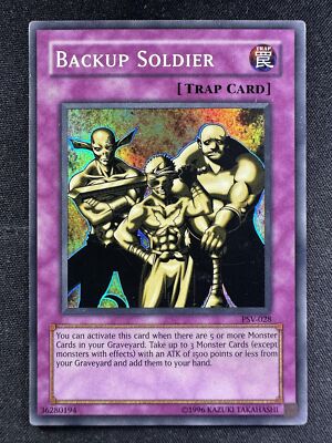 Yu Gi Oh TCG PSV 028 Backup Soldier Unlimited Super Rare Trap LP EBay yu-gi-oh-tcg-psv-028-backup-soldier-unlimited-super-rare-trap-lp-ebay