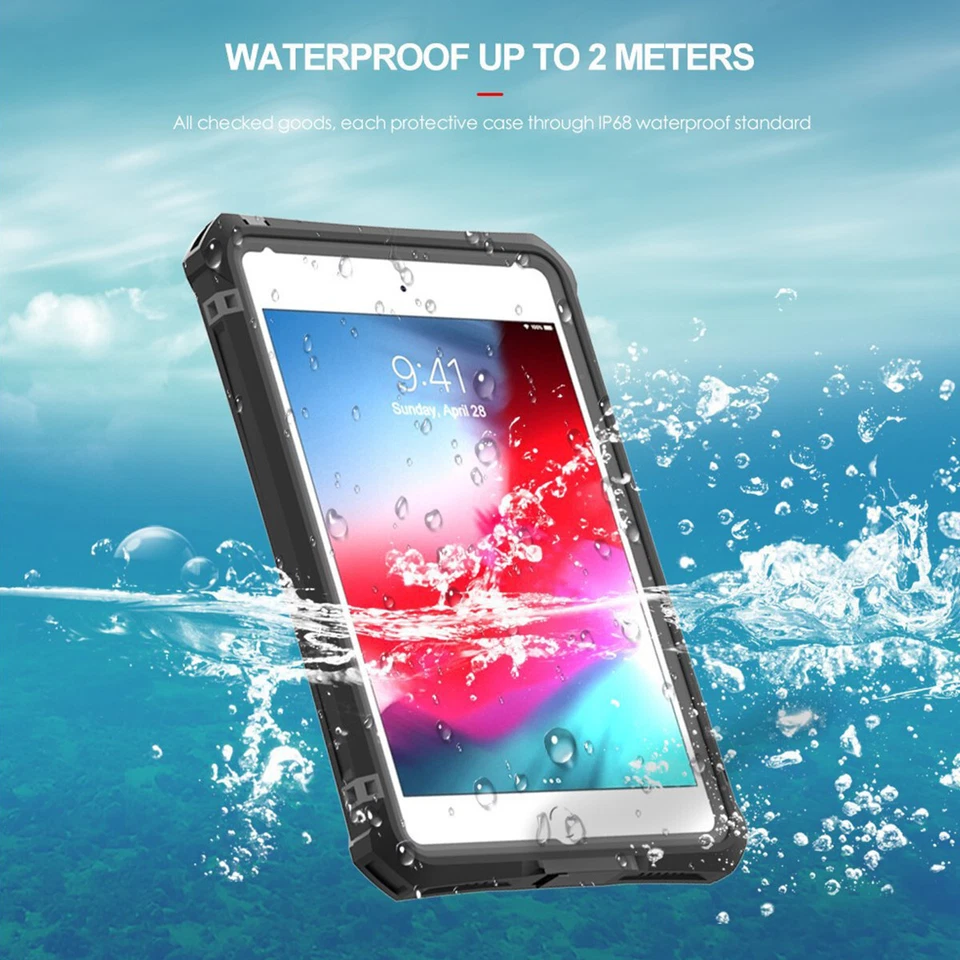 For iPad mini 5th Gen 4 Case Waterproof Shockproof Stand Cover Screen Protector - Image 3 of 4