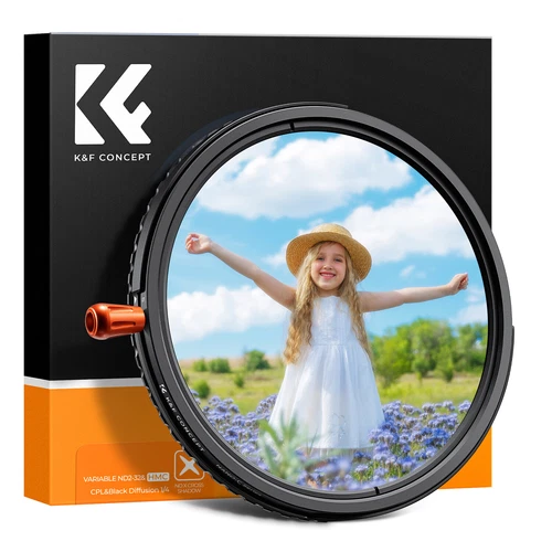 K&F Concept Lens Filter 3 in 1 ND2-32 CPL Black Mist Diffusion 1/4 67mm 82mm - Picture 3 of 19