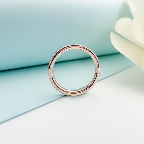 Minimalistischer Luxus Ring Poliertes Roségold Moderner Stapelring - Bild 4 von 12