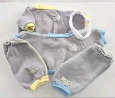 Cabbage Patch Kids KITTY CAT Gray Sweatsuits Headband 5pc Blue Yellow 1980s