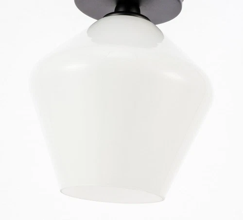 Flush Mount Frosted Glass Black Kitchen Bathroom Hallway Ceiling Light Fixture - Picture 7 of 10