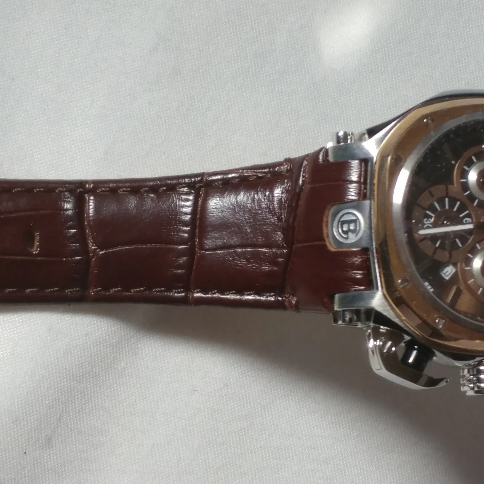 Baldinini | Men's Chronograph Leather Brown/Rose Gold Classy Watch | BD-34 - product detail image 11