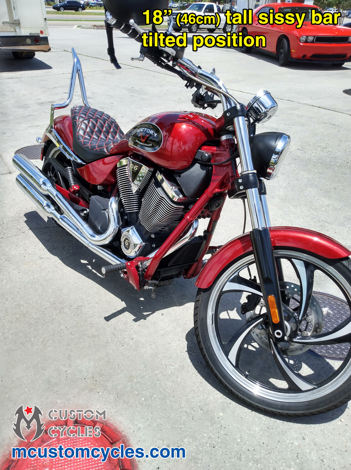 18" (46cm) Victory Jackpot Sissy Bar Passenger Backrest eBay