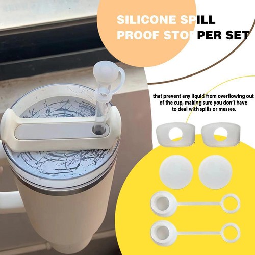 Silicone Leak-proof Water Bottle Lid Non-spill Stopper Plugs for stanley Cup New - Imagen 10 de 12