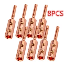 8PCS Pure Copper Banana Plug Connector for HIFI Audio Speaker Cable Wire DIY