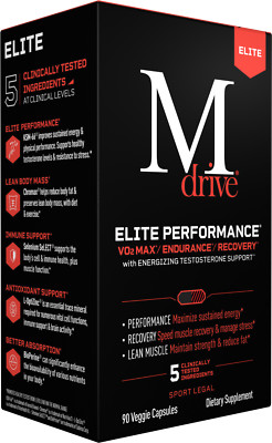 MDRIVE ELITE Endurance Testosterone Men VO2Max Testofen Fenugreek Zinc TryMdrive