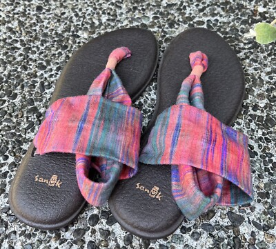 Sanuk Yoga Sling 2 Pink Ikat Sandals Flip Flops Womens US 7 EU 38 UK 5 Yoga  Mat | eBay UK