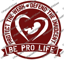 Pro Life,Protect The Weak,Defend The Innocent,11x10.5",Unborn Lives Matter,Decal