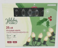Holiday Living 25ct Clear C9 String Lights Christmas 24 ft Wedding Birthday New