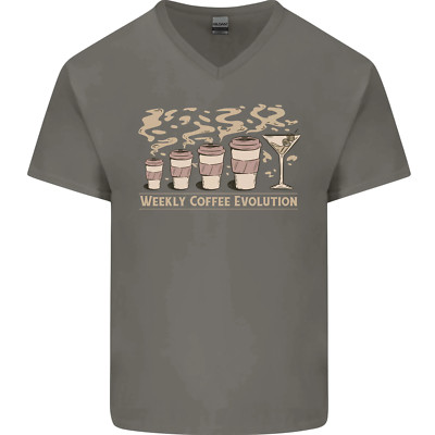 Wochen Kaffee Zu Alkohol Evolution Wein Herren V-Ausschnitt Baumwolle Maglietta