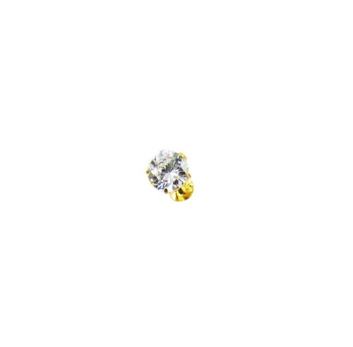 Solitaire C Z Nose studded screw 14K gold collection - Picture 3 of 7