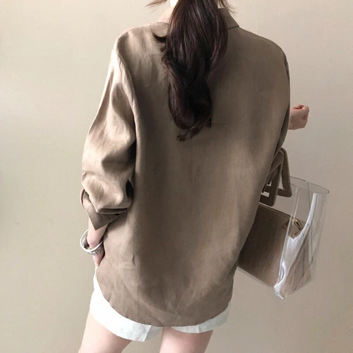 Mujeres Verano Lino Algodón Botones Blusa Prendas para el torso Informal Cuello Mangas Largas Camisa - Imagen 7 de 9