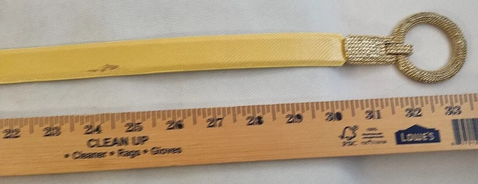 Cinturón Carlisle Vintage Para Mujer Amarillo Cuero Genuino Talla Pequeña Años 90 Temático Foto 4 de 4