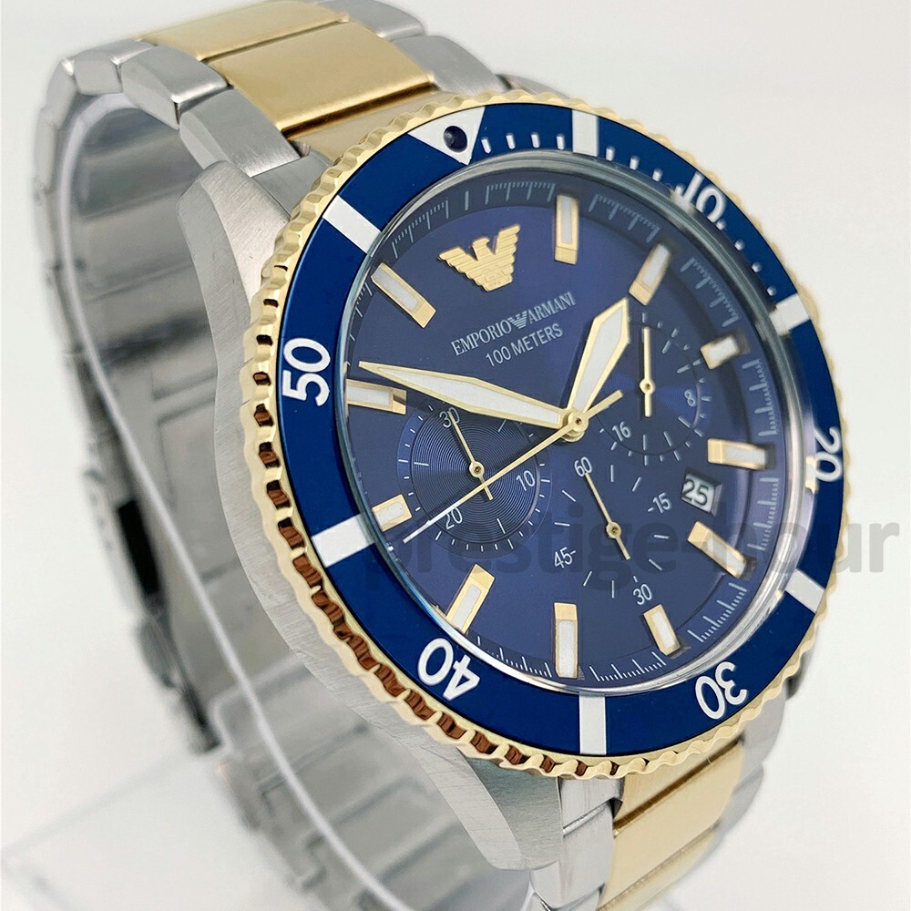 Emporio Armani AR11362 Two Tone Stainless Steel Bracelet Chronograph