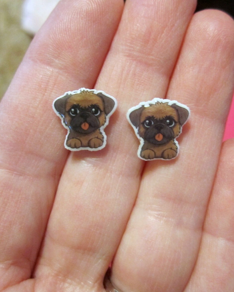 Pug Earrings Dog #4 - Hypoallergenic