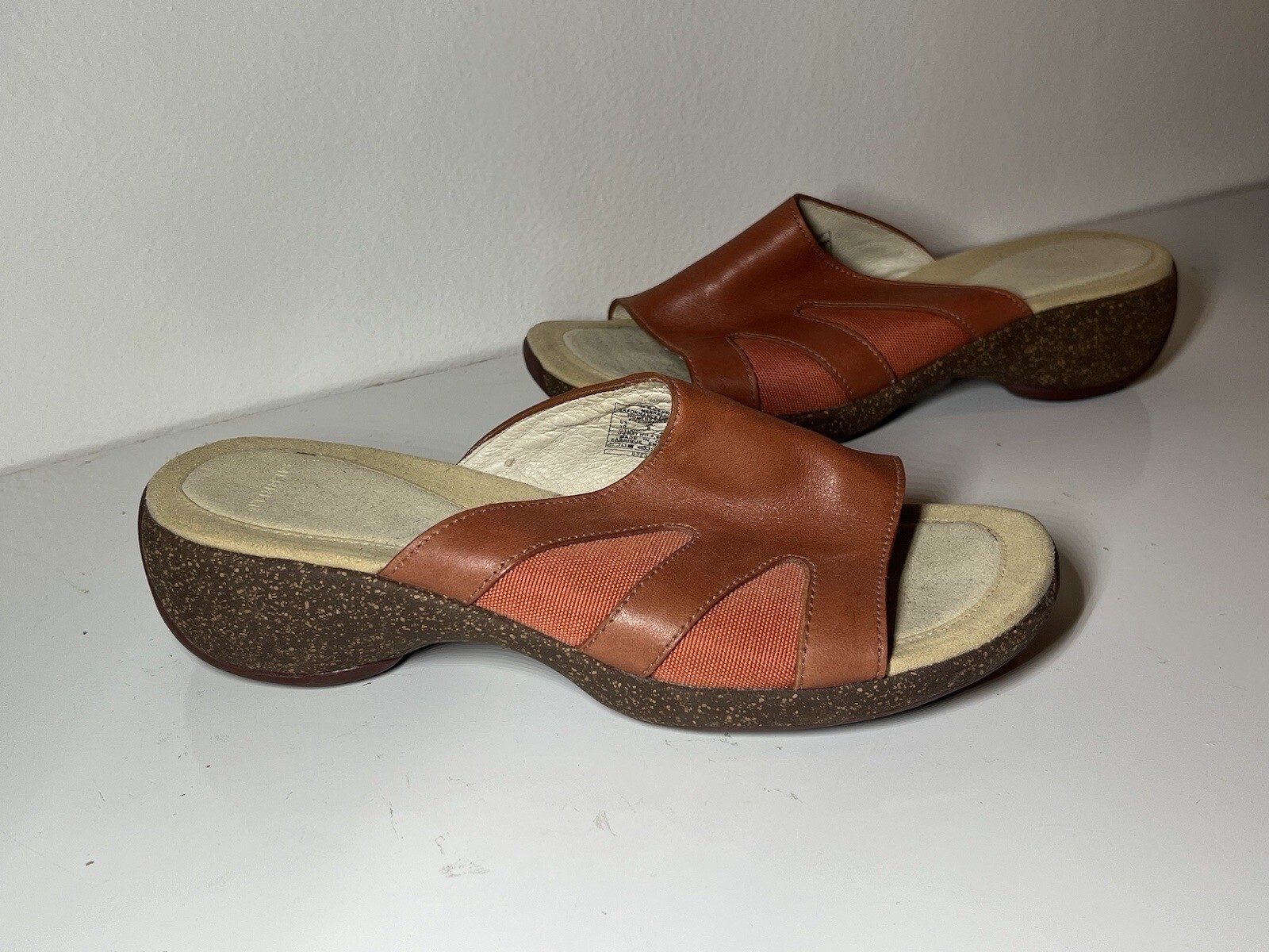 Sandali da donna Merrell meridiana rossa argilla slip on tacchi a zeppa taglia 10