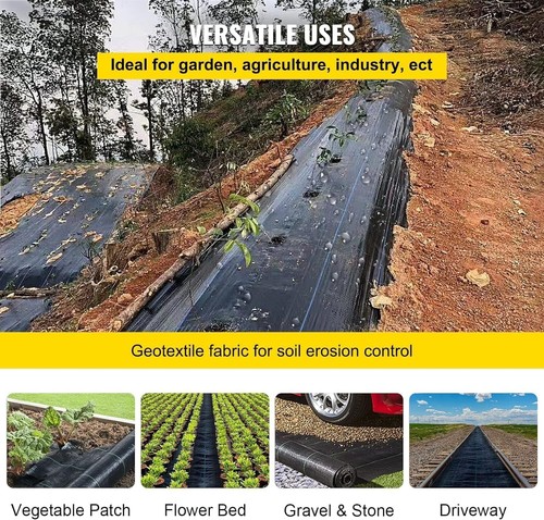 Weed Mat 1x50m 110 GSM Garden Cover Weed Control Mat (3.3 x 165 Ft) Weed Barrier - Picture 5 of 6