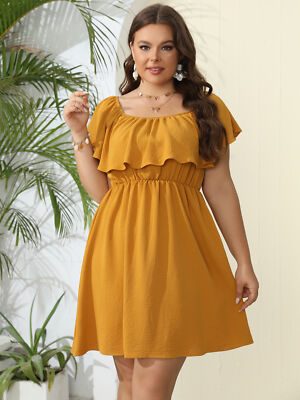 Women Summer One Shoulder Solid Party Causal Dress Plus Size | eBay Women Summer One Shoulder Solid Party Causal Dress Plus Size | eBay