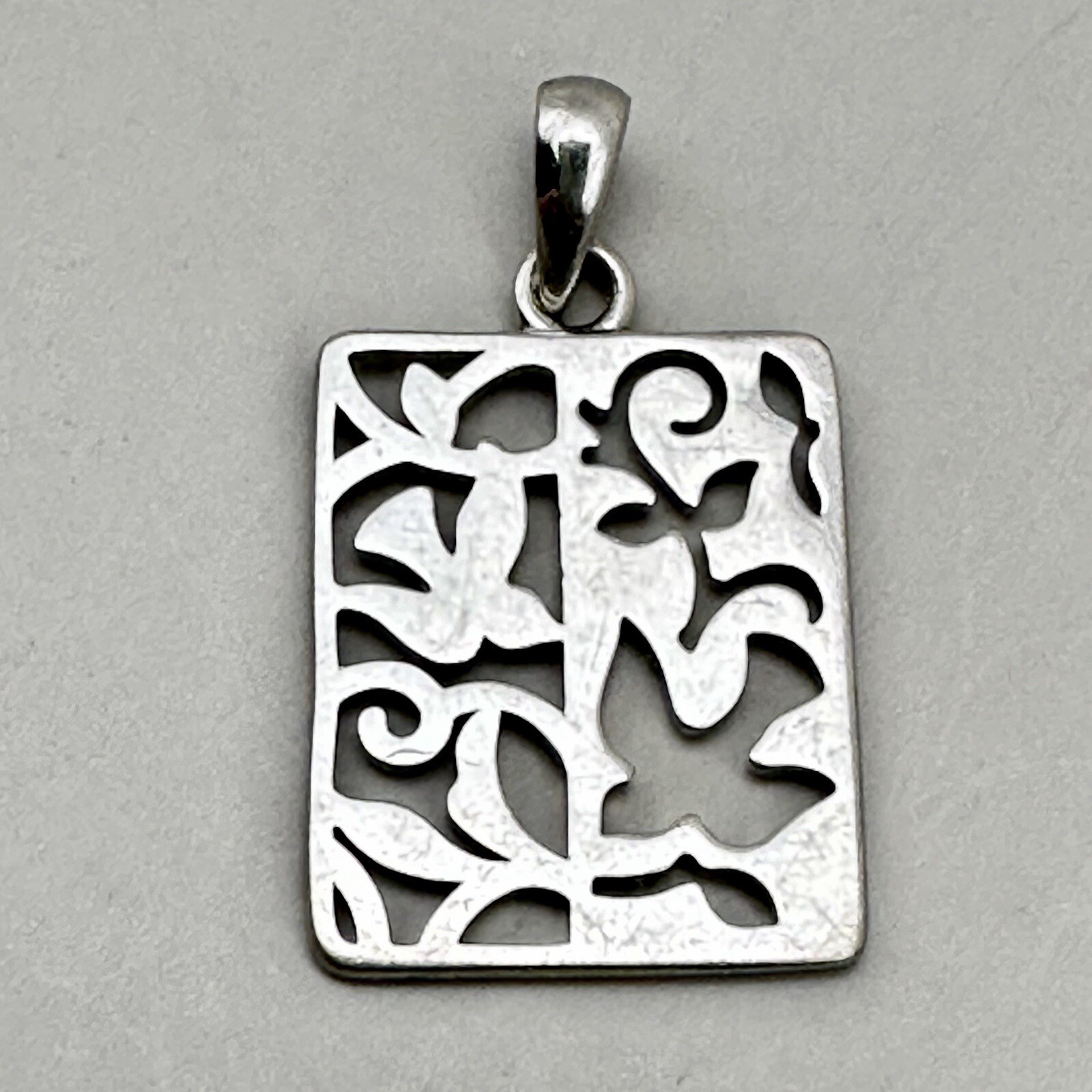 Flying Birds Rectangular Pendant 925 Sterling Sil… - image 4