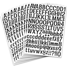 1260 pcs 10 Sheets Vinyl Letters Stickers Black Numbers 1 Inch 10 Black Set