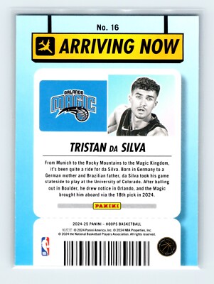 2024-25 Panini Hoops #16 Tristan Da Silva RC Arriving Now San