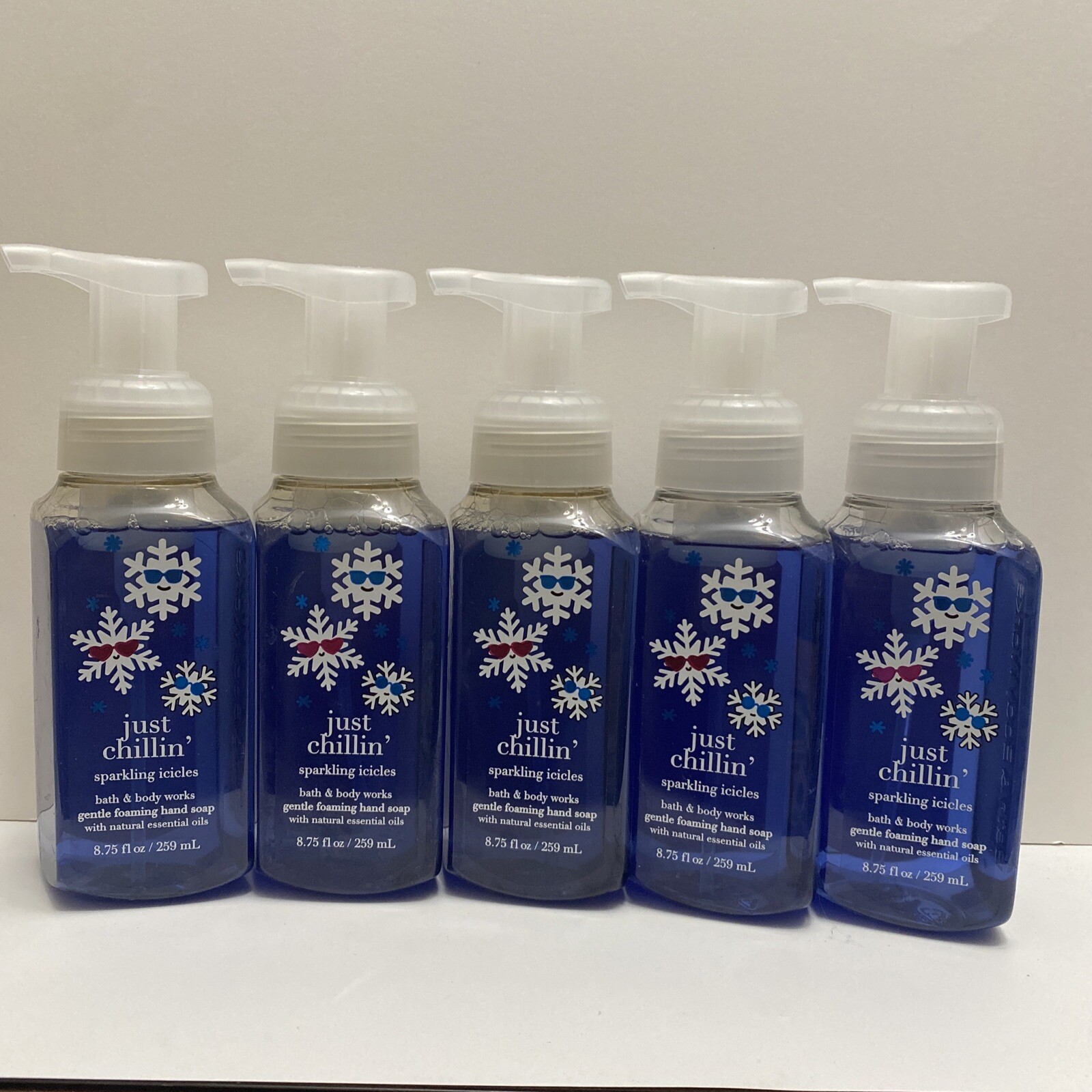 5 New JUST CHILLIN’ SPARKLING ICICLES BATH & BODY WORKS FOAMING HAND