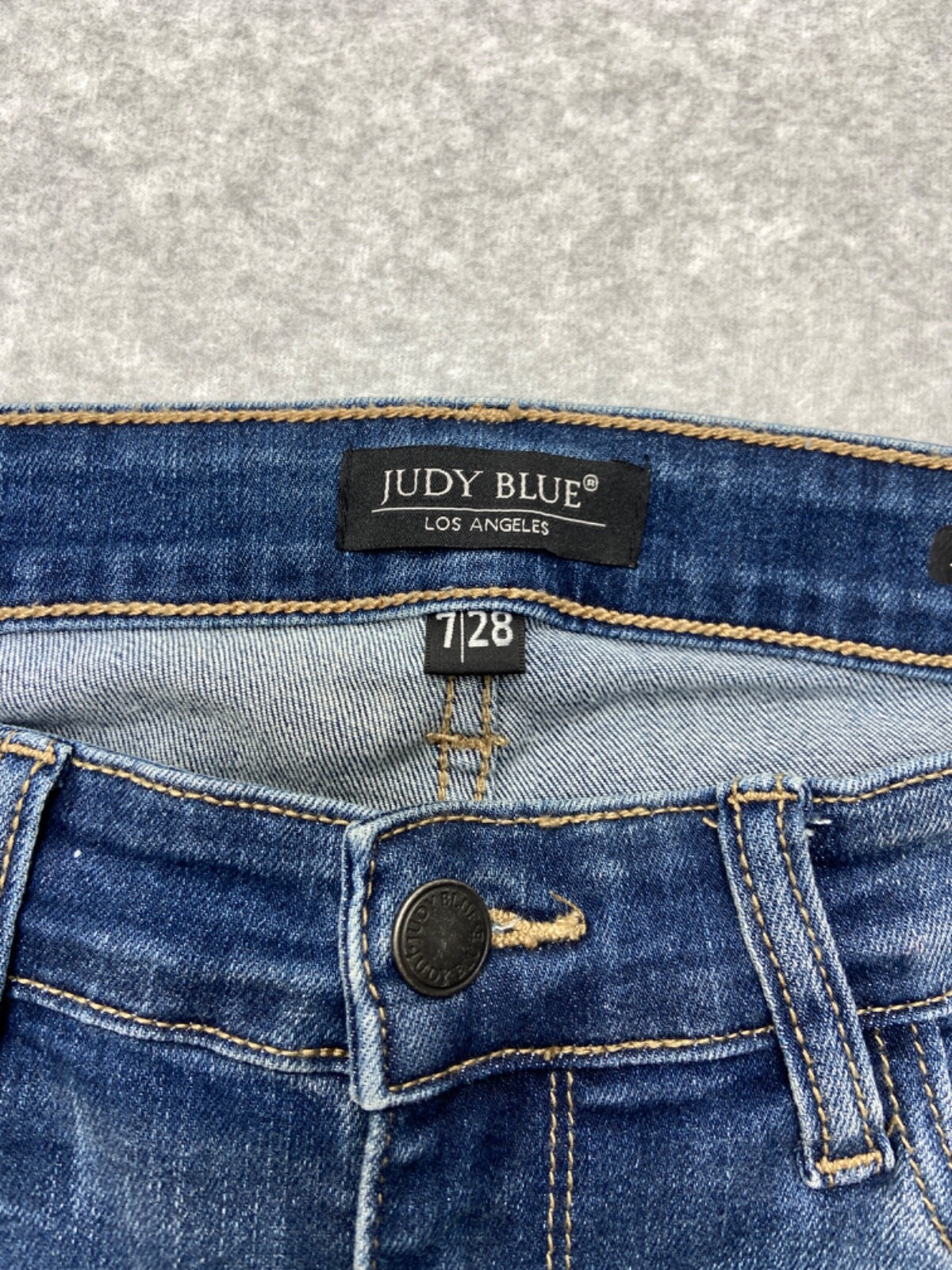 Judy Blue Womens Size 7/28 Blue Jeans Boyfriend Fit Distressed Stretch Denim