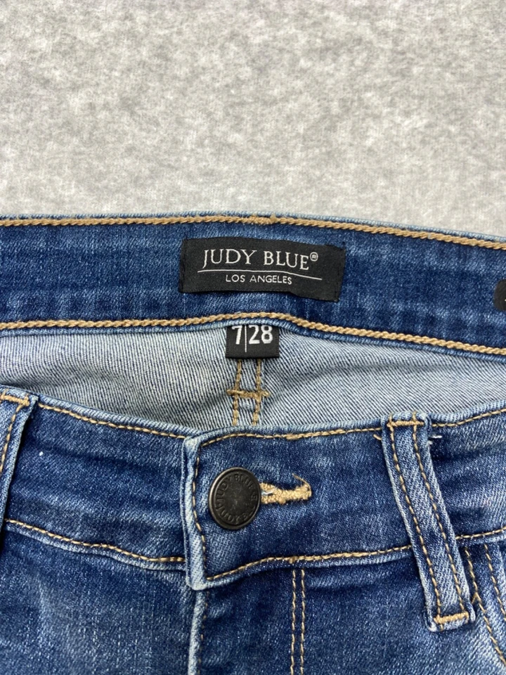 Jeans Judy Blue para mujer talla 7/28 azules corte novio desgastado elástico Foto 3 de 4