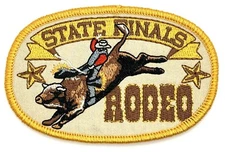State Finals Rodeo Racing Cowboy Sew Iron On Hat Patch Retro Vintage Style