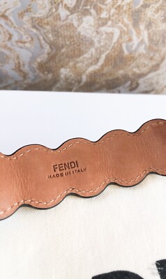 Fendi Studded Accents Embellished Leather Belt Fendi Studded Accents Embellished Black Leather Waist Belt  main image 2