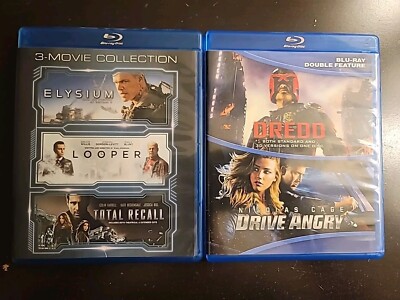 Elysium / Looper / Total Recall/Dredd/Drive Angry (Blu Ray)