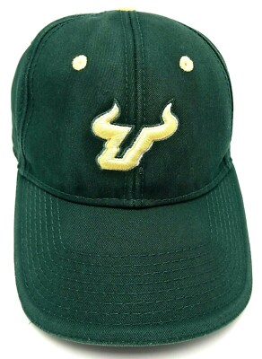UNIVERSITY OF SOUTH FLORIDA hat USF green adjustable cap BULLS