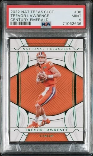 2022 PANINI NATIONAL TREASURES COLLEGIATE TREVOR LAWRENCE PSA{9} [EMERALD] #4/5
