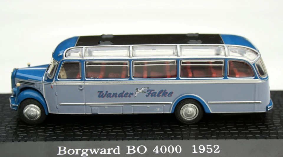 Borgward BO 4000 Reisebus Bj. 1952, " Wander Falke ", Blu, Ixo-Modell Im M.1:72 - Immagine 4 di 4
