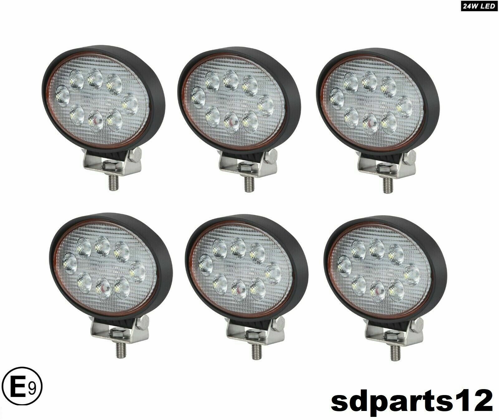 Feux de travail pour visibilité nocturne lot de 6 phares ovales 12V 24V