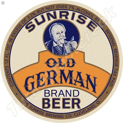 Sunrise Old German Brand Beer 18'' Round Metal Sign