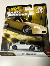Hot Wheels Fast Furious 1994 Honda Del Sol Real Riders White Diecast 1:64