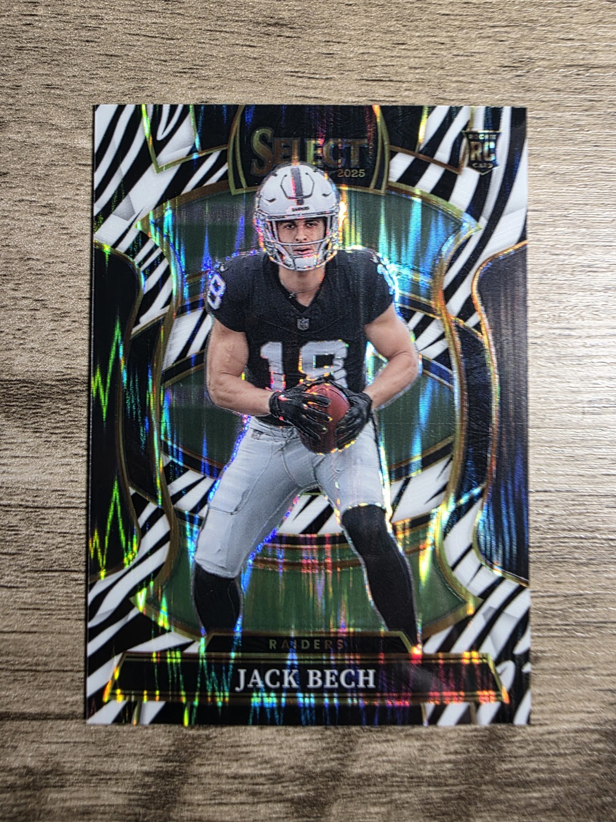 JACK BECH 2025 Panini Select Rookie Concourse Zebra Prizm CASE HIT RAIDERS🔥