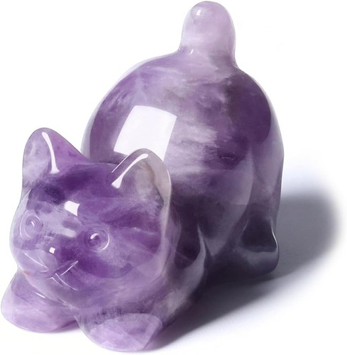 PESOENTH Amethyst Crystal Cat Gifts for Women Lovers,Amethyst - Picture 1 of 7