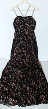 Babydoll Dark Romantic Floral Front Leg Split Sweeheart Maxi Dress Flowy Y2K - S