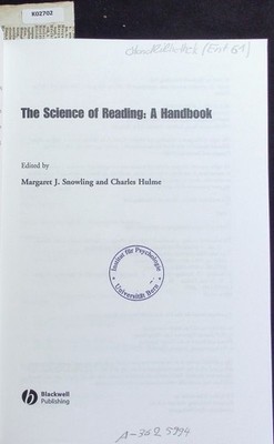 Science of Reading - A Handbook.