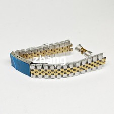 13 17 18 20 22mm Two Tone Curved End Metal Watch Band Vintage Jubilee Bracelet