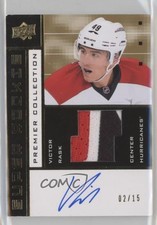 2014 Premier 2002-03 Super Rookie Tribute Gold 2/15 Victor Rask Patch Auto 2nk