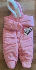 NWT The Children's Place Baby Girl's 3-6M Snowsuit Pink  Gold Star Bunting Pram