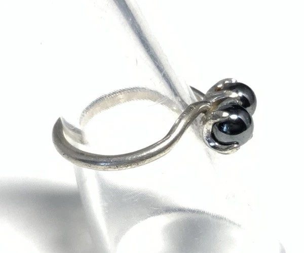 Uncas Sterling Silver 925 Double Grey Pearl Ring Size 6.25 JX57 - Image 3 of 4