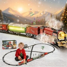 Christmas Train Set, Hitish Train Set for Kids, Electric Train Toys with Realist
