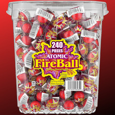 Wonka Atomic Fireball Candy Cinnamon Flavor Individually Wrapped 7.5g 240 Ct