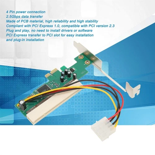 PCI Express to PCI Adapter Card 2.5Gbps Data Transfer 4 Pin