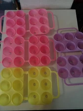 4 Jello Shots Jiggler Easter Egg Molds Pink Yellow purple smooth lot jell-o